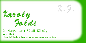 karoly foldi business card